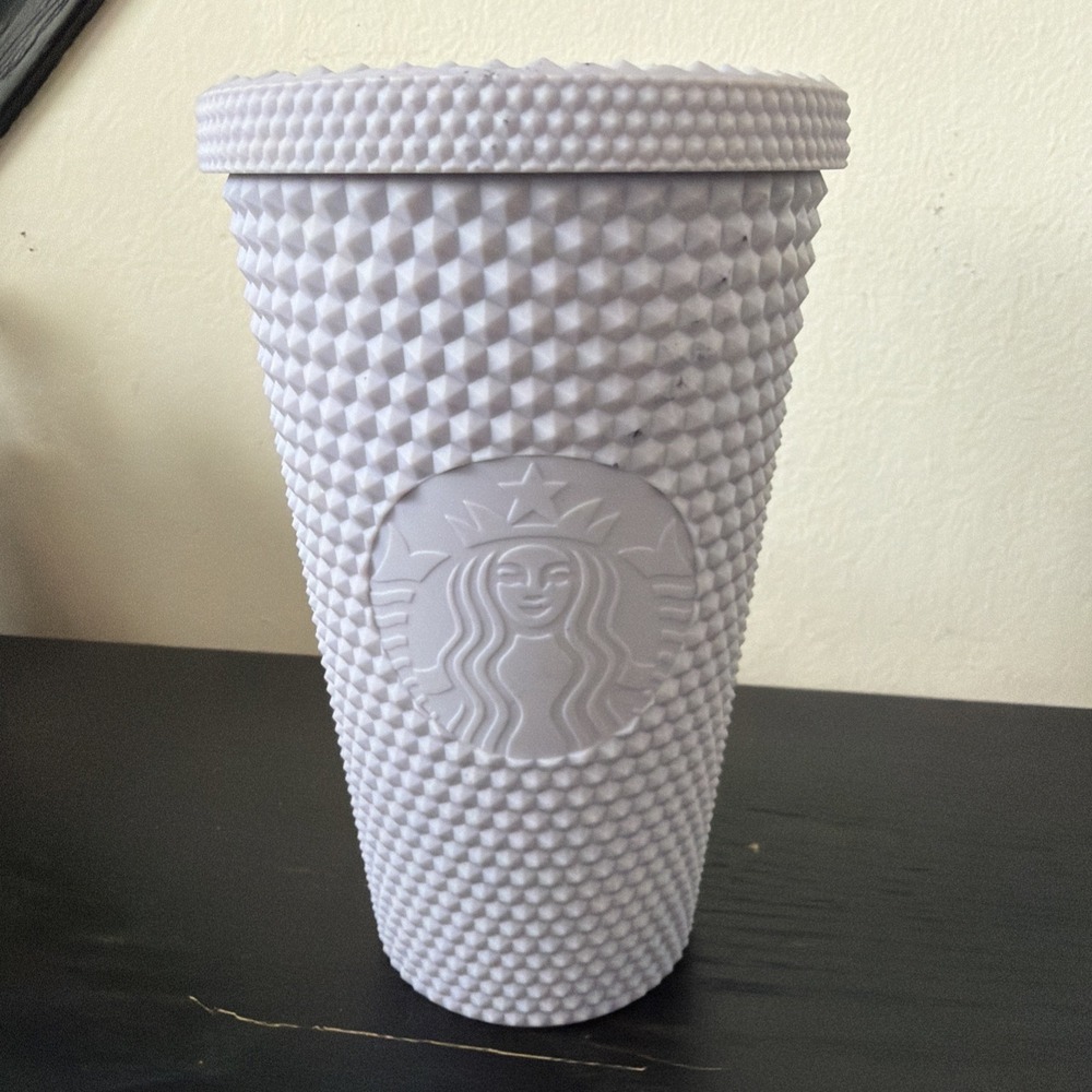 Starbucks 2021 Matte Lilac Lavender Studded 16oz Holiday Tumbler Grande NO STRAW